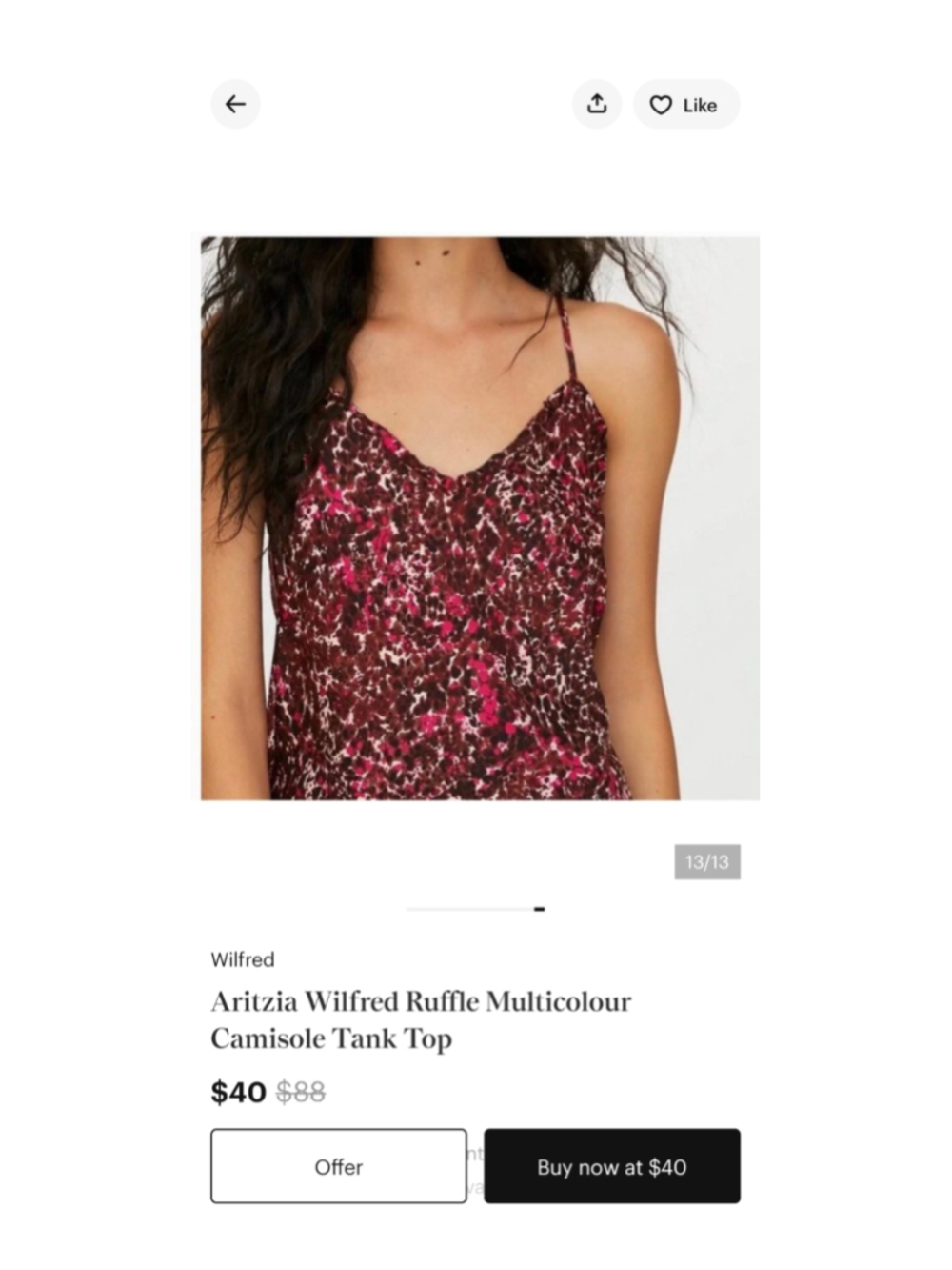Wilfred Aritzia Camisole Tank Top Small Multicolor - Picture 13 of 13